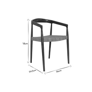 Chaise ethnique en bois teck massif et cannage rotin negara