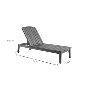 Bains de soleil en bois massif (lot de 2) canopee