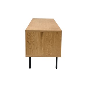 Meuble tv finition bois clair chêne 2 tiroirs l160 cm aragon