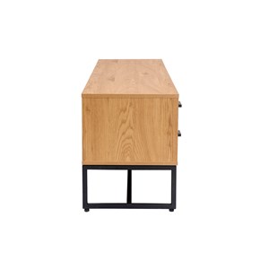 Meuble tv finition bois clair chêne et métal noir l160 cm lovato