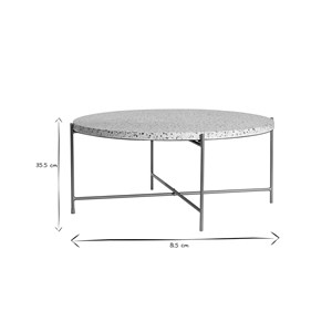 Table basse ronde en terrazzo et métal doré d81 cm mezzo