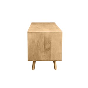 Meuble tv en bois manguier massif et cannage rotin l110 cm acange