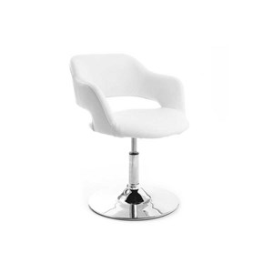 Fauteuil pivotant blanc et acier chromé jessy