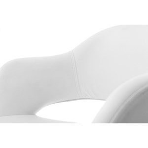 Fauteuil pivotant blanc et acier chromé jessy