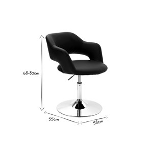 Fauteuil pivotant blanc et acier chromé jessy
