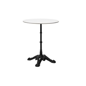 Table bistrot ronde en pierre minérale et métal noir d60 cm conty