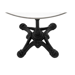 Table bistrot ronde en pierre minérale et métal noir l60 cm conty