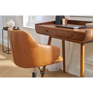 Chaise de bureau à roulettes  marron et métal noir hemmy