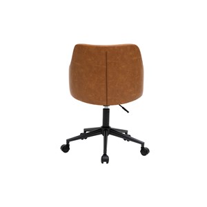 Chaise de bureau à roulettes  marron et métal noir hemmy