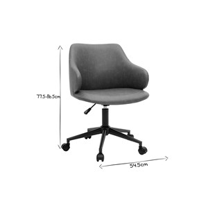 Chaise de bureau à roulettes  marron et métal noir hemmy