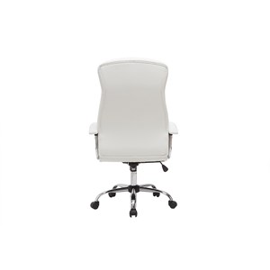 Fauteuil de bureau à roulettes blanc et acier chromé wall street