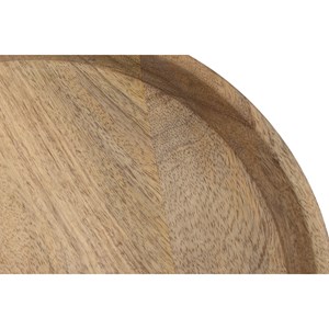 Tables basses gigognes rondes bois manguier massif et métal noir (lot de 2) pyta