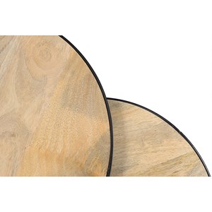 Tables basses gigognes rondes bois manguier massif (lot de 2) barrel