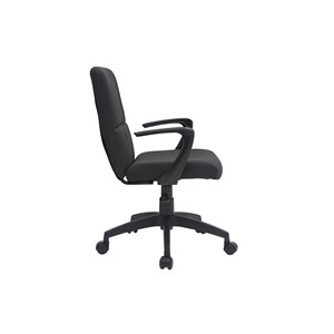 Fauteuil de bureau à roulettes noire en tissu et métal chuck