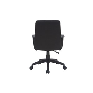 Fauteuil de bureau à roulettes noire en tissu et métal chuck