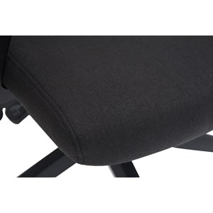 Fauteuil de bureau à roulettes noire en tissu et métal chuck