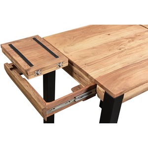 Table de bar extensible en bois massif et métal l80-135 cm trap