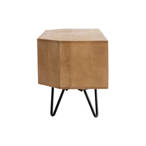 Meuble tv d'angle en bois manguier massif et métal noir l100 cm vibes