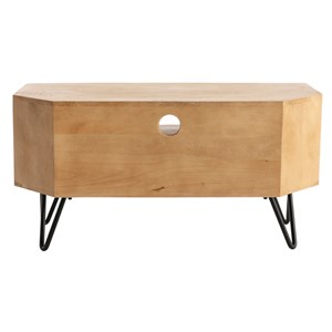 Meuble tv d'angle en bois manguier massif et métal noir l100 cm vibes