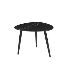 Tables basses gigognes ovales en marbre noir et métal (lot de 2) platz