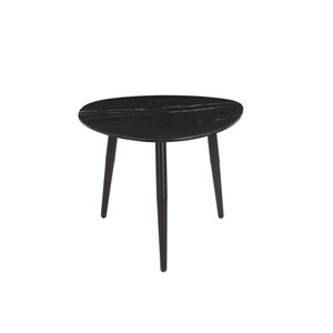 Tables basses gigognes ovales en marbre noir et métal (lot de 2) platz