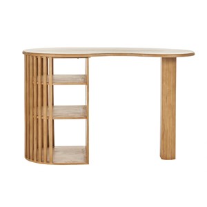Ilot - table de bar avec rangements en bois manguier massif h90 cm lobio