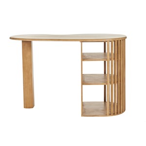 Ilot - table de bar avec rangements en bois manguier massif h90 cm lobio