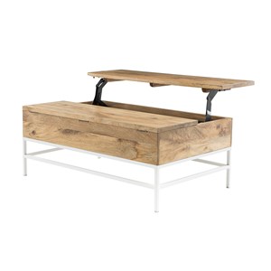 Table basse relevable rectangulaire bois manguier massif l110 cm boho