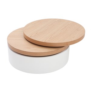 Table basse ronde avec plateaux pivotants et rangement d80 cm icon