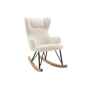 Rocking chair enfant en tissu effet peau de mouton blanc shaun