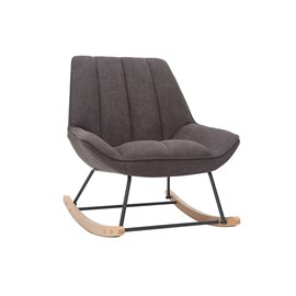 Rocking chair en tissu effet velours gris foncé billie