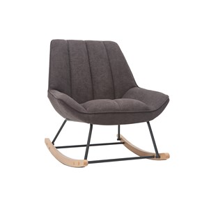 Rocking chair en tissu effet velours gris foncé billie