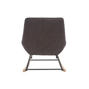 Rocking chair en tissu effet velours gris foncé billie