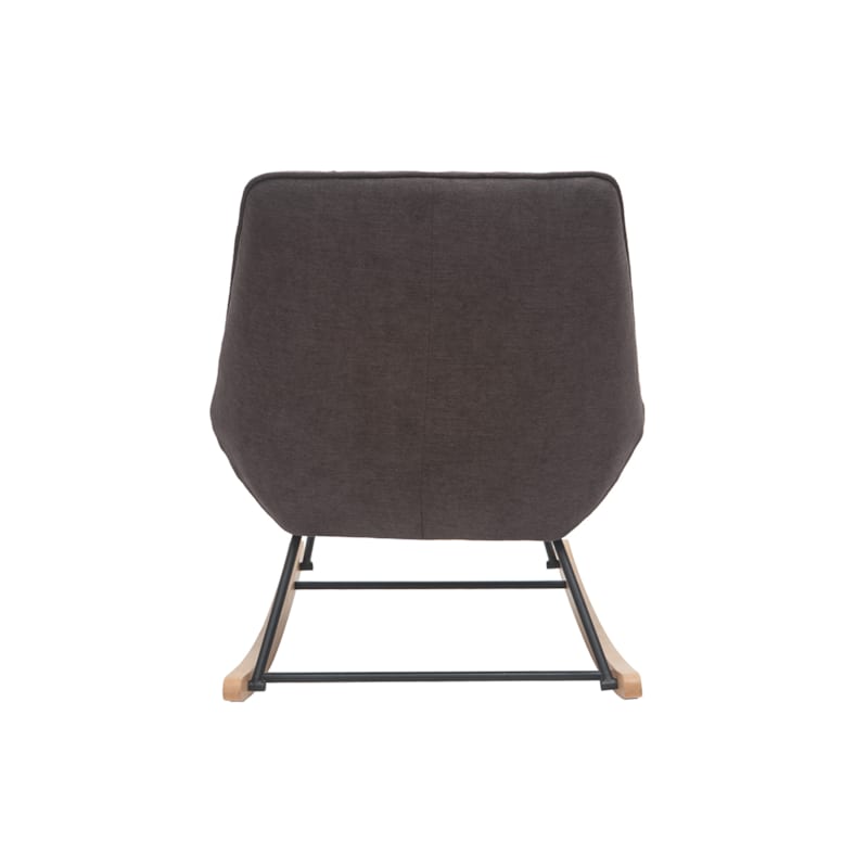 Rocking chair en tissu effet velours gris foncé billie (Miliboo) - Image 2