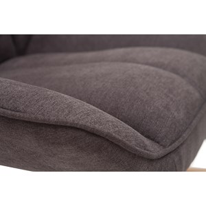 Rocking chair en tissu effet velours gris foncé billie