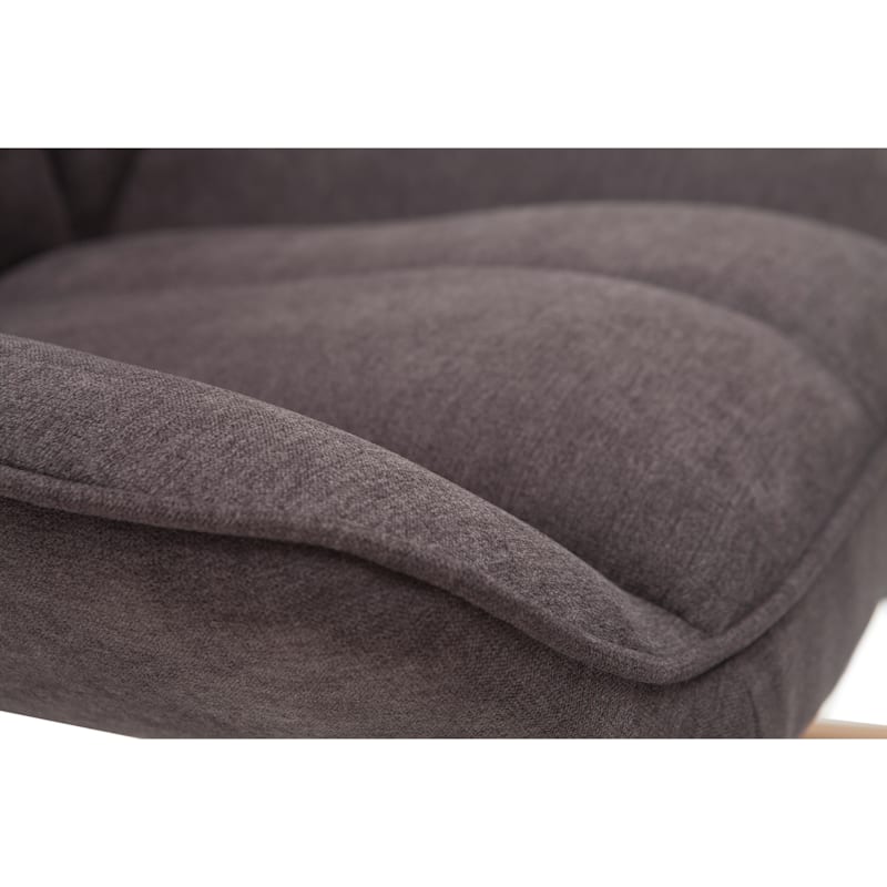 Rocking chair en tissu effet velours gris foncé billie (Miliboo) - Image 3