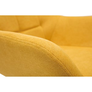 Fauteuil pivotant en tissu effet velours jaune moutarde et métal noir darwin