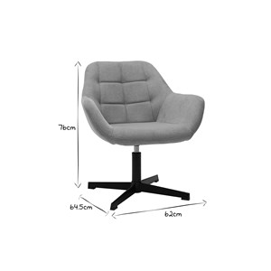 Fauteuil pivotant en tissu effet velours jaune moutarde et métal noir darwin