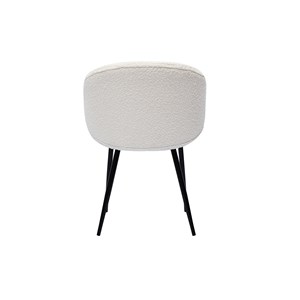 Chaises en tissu effet laine bouclée écru et métal noir (lot de 2) rosalie