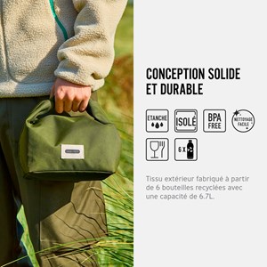 Lunch bag isotherme- noir-6,7l-étanche-eco-responsable
