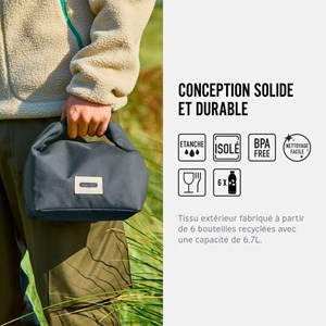 Lunch bag isotherme- noir-6,7l-étanche-eco-responsable