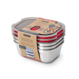 Lunch box en inox micro-ondable -set de 3 x 900ml