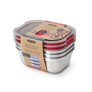 Lunch box en inox micro-ondable -set de 3 x 900ml