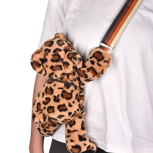 Sac bandoulière ours léopard en peluch