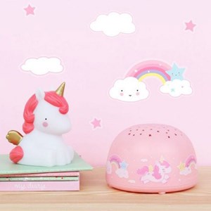 Veilleuse projecteur d'étoiles licorne