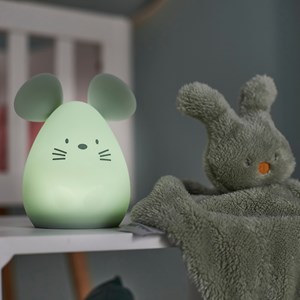 Veilleuse en silicone souris verte (12 cm)