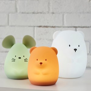 Veilleuse en silicone souris verte (12 cm)