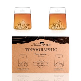 Set de 2 shooters topographic - everest & mont blanc