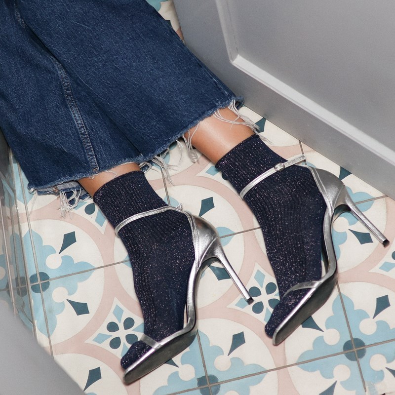 Chaussettes lurex paillettes en lyocell écologique