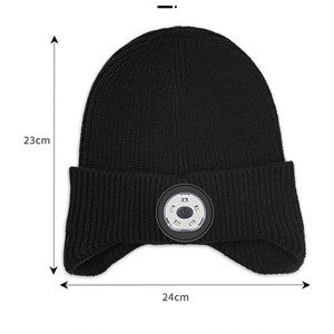 Bonnet avec frontale led bluetooth mains libres